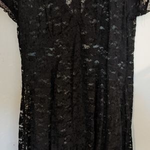 Torrid stretch black lace princess cut dress